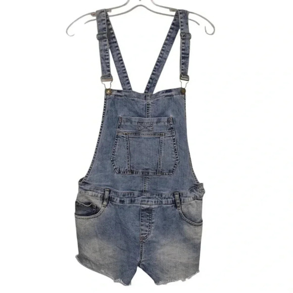 Zara Pants - Zara Denim Shortalls Romper Blue Jean Overalls  Stone Wash Size Large